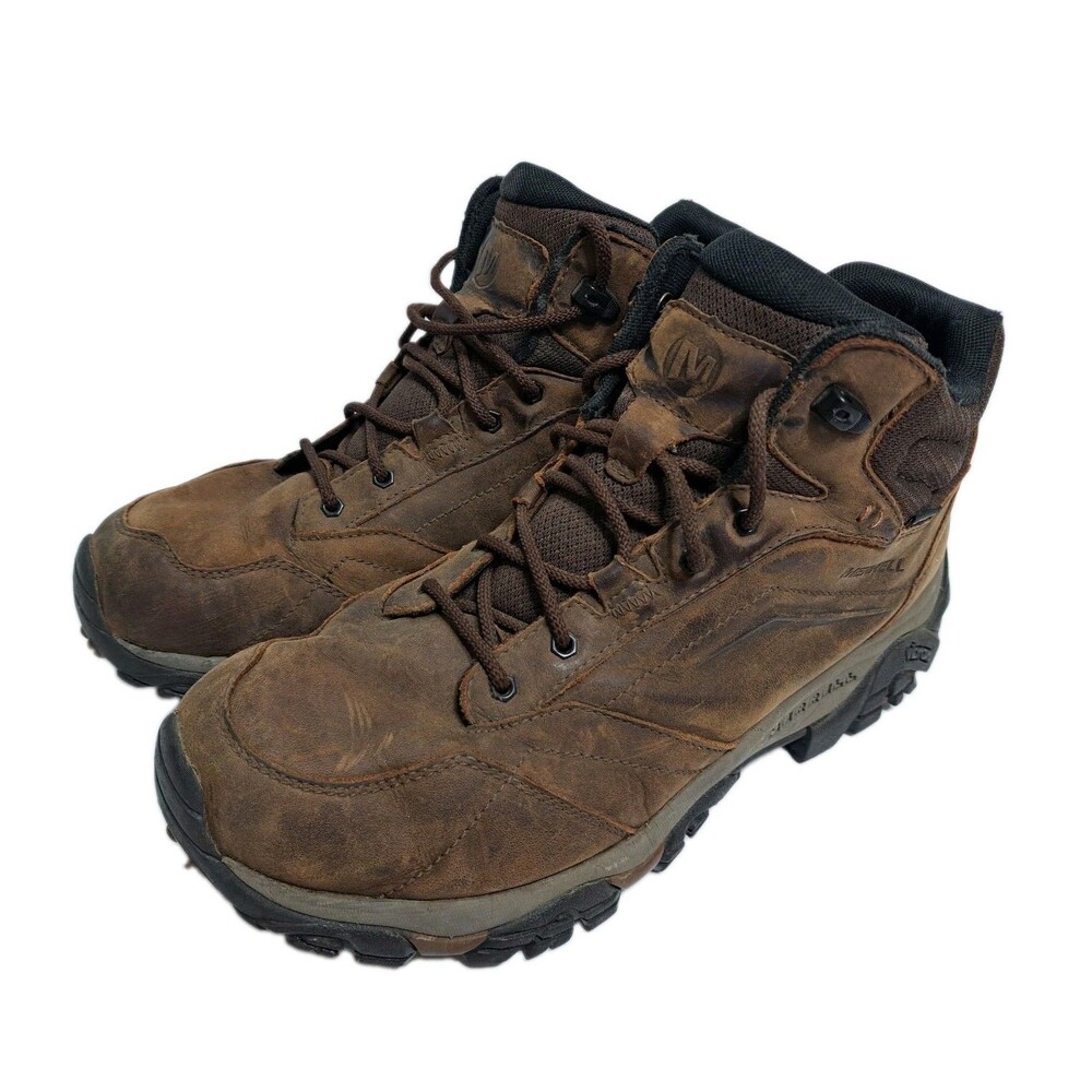 Merrell Moab Adventure 3 Men's 12 WIDE Mid Leather Waterproof Brown Boots Trail